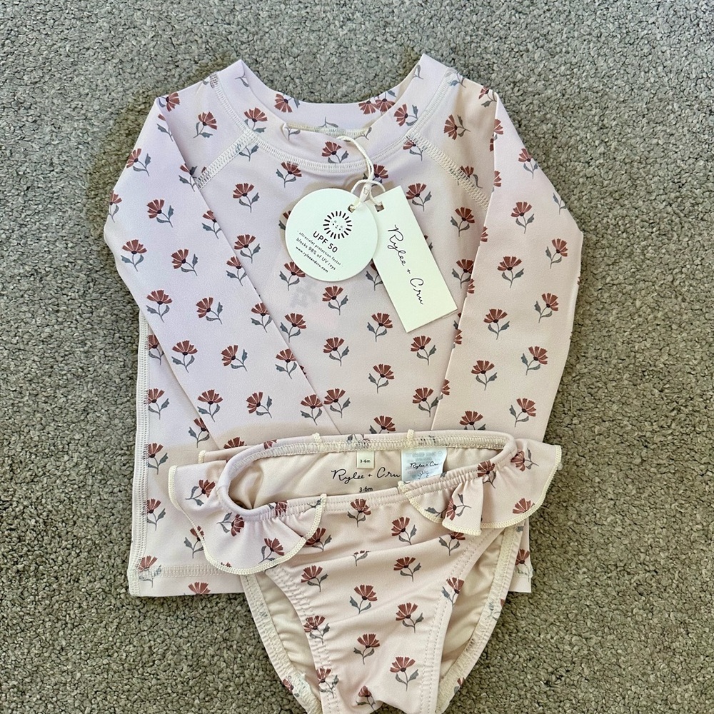 Rylee + Cru Blush Floral Baby Set